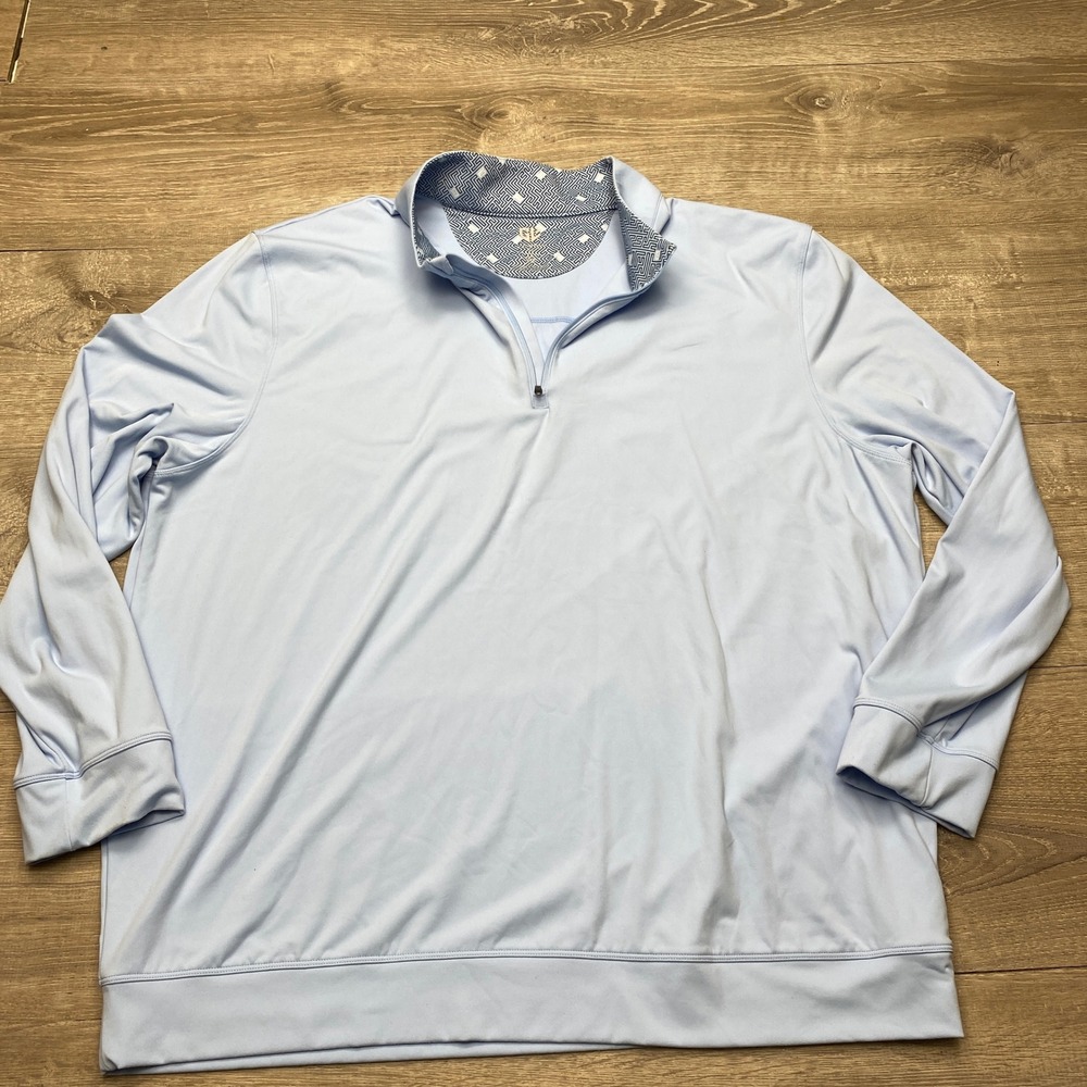 Graham Luxe Shirt Ryder Mens 2XL Blue‎ Nylon Spandex Quarter Zip Golf Pullover
